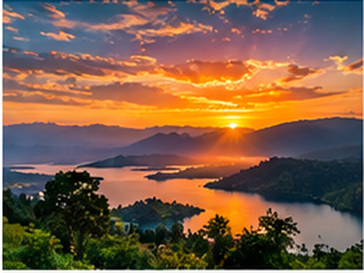 Sunset over the hills